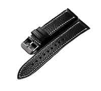 WUWMTUTCK Correa de reloj de cuero en folio 18 20 22 mm for clip, suave, marrón, negro, cosida a mano, se adapta a relojes vintage, pulsera for hombre(B silver buckle,22mm)