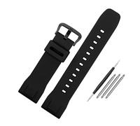WUWMTUTCK Correa de reloj de goma de silicona de 23 mm, pulsera de reloj suave negra for hombre apta for Casio Fit for PROTREK PRW-70Y-7 PRW-50 PRW-60T PRW-60Y/50Y/70Y/30(Black-B pin)