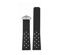 WUWMTUTCK Correa de reloj de goma de silicona Interfaz de arco de 22 mm for orificios Suave Negro Naranja Rojo Azul Correa de reloj for hombre Apto for Tag Heuer AQUARACER Apto for Mónaco(Black-Silver