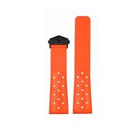 WUWMTUTCK Correa de reloj de goma de silicona Interfaz de arco de 22 mm for orificios Suave Negro Naranja Rojo Azul Correa de reloj for hombre Apto for Tag Heuer AQUARACER Apto for Mónaco(Orange-Black