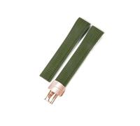 WUWMTUTCK Correa de reloj de silicona for boca de arco apta for Patek Philippe Aquanaut5167A/5164, correas de reloj plegables de granada de 21mm(D-green-Rose-Z18)