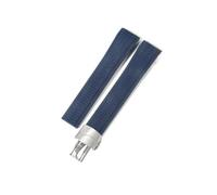 WUWMTUTCK Correa de reloj de silicona for boca de arco apta for Patek Philippe Aquanaut5167A/5164, correas de reloj plegables de granada de 21mm(Blue-Steel-Z18)