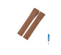 WUWMTUTCK Correa de reloj de silicona for boca de arco apta for Patek Philippe Aquanaut5167A/5164, correas de reloj plegables de granada de 21mm(Brown-No buckle)