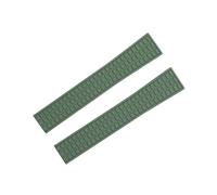 WUWMTUTCK Correa de reloj goma FKM Ultra suave 19mm, accesorios repuesto for correa Patek apta for Philippe 5067A(Green,19MM_ROSE GOLD BUCKLE)