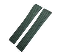 WUWMTUTCK Correa de reloj goma silicona for extremo curvado 21 mm for Patek PP Fit for Philippe for AQUANAUT 5167A Pulseras correa suave negro azul naranja(Green,21MM_NO BUCKLE)