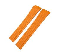 WUWMTUTCK Correa de reloj goma silicona for extremo curvado 21 mm for Patek PP Fit for Philippe for AQUANAUT 5167A Pulseras correa suave negro azul naranja(Orange,21MM_ROSE BUCKLE)