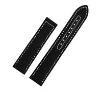 WUWMTUTCK Correa de reloj inferior de lona de nailon for hombre, correa de reloj de 19, 20mm, azul, negro, blanco, líneas amarillas, apta for Omega, Seamaster AT150(Black white-NO BK,20mm)