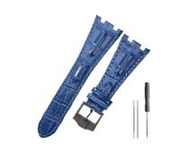 WUWMTUTCK Correas de reloj de cuero aptas for Audemars y Piguet Royal Oak 15710 26471 26474 28mm for correa de reloj for hebilla plegable(Blue-Black-K13)