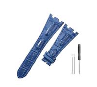WUWMTUTCK Correas de reloj de cuero aptas for Audemars y Piguet Royal Oak 15710 26471 26474 28mm for correa de reloj for hebilla plegable(Blue-no buckle)