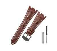 WUWMTUTCK Correas de reloj de cuero aptas for Audemars y Piguet Royal Oak 15710 26471 26474 28mm for correa de reloj for hebilla plegable(Brownwhite-Black-K13)