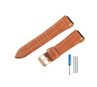 WUWMTUTCK Correas de reloj de cuero resistentes al desgaste y duraderas aptas for correa de reloj Guess W0400G2 W0040G7/W0247G4 22mm(Brown Yellow-RS-K1)