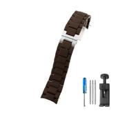 WUWMTUTCK Correas de reloj de silicona de acero inoxidable aptas for relojes Armani AR5890 5891 5906 5905 for hebilla de 20 mm y 23 mm(Coffee-Steel,23mm)