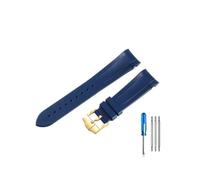 WUWMTUTCK Correas de reloj de silicona de alta gama, aptas for Tudor 1958, Black Bay, bronce, cobre pequeño, flor pequeña, serie de flores rojas, correa de 22mm(Blue-GD-K13)