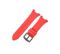 WUWMTUTCK Correas de reloj exquisitas y duraderas, aptas for Armani AX1802/AX1803/AX1050, hebilla de acero inoxidable sólido, correa de silicona negra for reloj(Red-Black-K2)