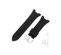 WUWMTUTCK Correas de reloj exquisitas y duraderas, aptas for Armani AX1802/AX1803/AX1050, hebilla de acero inoxidable sólido, correa de silicona negra for reloj(Black-Steel-K2)