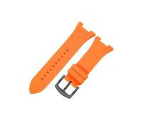 WUWMTUTCK Correas de reloj exquisitas y duraderas, aptas for Armani AX1802/AX1803/AX1050, hebilla de acero inoxidable sólido, correa de silicona negra for reloj(Orange-Black-K2)