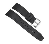 WUWMTUTCK Correas de reloj universales de silicona duraderas y resistentes al desgaste Correa suave y cómoda 20 22 24 mm(Black-Steel-K2,22mm)