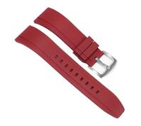 WUWMTUTCK Correas de reloj universales de silicona duraderas y resistentes al desgaste Correa suave y cómoda 20 22 24 mm(Red-Steel-K2,24mm)