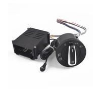 WUWMTUTCK Interruptor de luz cromado for coche, lámpara con Sensor de luz compatible con VW Transporter Multivan Caravelle T5 T6 + faro automático