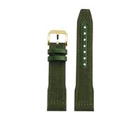 WUWMTUTCK Pulsera azul y verde de 20, 21 22mm apta for correa reloj cuero nailon IWC, Big Pilot Little Prince Mark 18(Green gold pin,21mm)