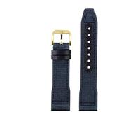 WUWMTUTCK Pulsera azul y verde de 20, 21 22mm apta for correa reloj cuero nailon IWC, Big Pilot Little Prince Mark 18(Blue gold pin,20mm)