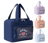WUWYOUWL Aislado Bolsa de Almuerzo Plegable de Gran Capacidad(Naval Corazón
