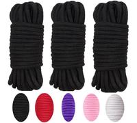 WUWYOUWL Cuerda de algodón Suave, 10 m / 8 mm, Universal, Hilo de algodón Grueso (3negro)