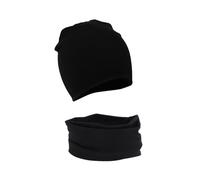 WUWYOUWL Gorro de algodón suave para bebé, bufanda de duende de dos piezas para 1-3, unisex, para otoño e invierno, Negro , Talla única