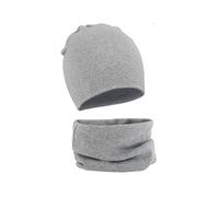 WUWYOUWL Gorro de algodón suave para bebé, bufanda de duende de dos piezas para 1-3, unisex, para otoño e invierno, gris, Talla única