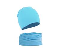 WUWYOUWL - Gorro de algodón suave para bebé, conjunto de dos piezas, para 1 a 3 años, unisex, otoño e invierno, azul, Talla única