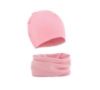 WUWYOUWL Gorro de algodón suave para bebé - Conjunto de dos piezas para 1 a 3 años - Unisexo - Otoño e invierno, rosa, Talla única