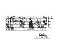 Wuxia Styles - Juego de teclas PBT originales de 64/74 teclas grabadas laterales translúcidas para teclados mecánicos de juegos