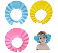 WUXIANM Gorro de Ducha para Bebé, 3 gorros de ducha ajustables para proteger los ojos y los oídos