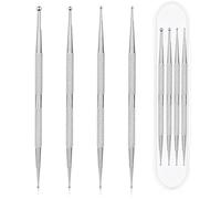 Wuxiuxiu Herramientas de punteado de uñas, 4 herramientas profesionales de cuidado de uñas de doble cabeza con cajas, bolígrafo de color de esmalte de uñas, herramientas de punteado de acero