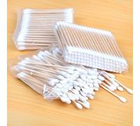 Wuxiuxiu Juego de 100 cabezales de hisopo de algodón de doble cabeza con asas de madera, adecuados para herramientas de accesorios cosméticos