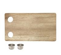 WUXTOKV Escritorio RV 80x40cm, Tabla para Soporte Mesa Camper, Superficie Impermeable con 2 Portavasos INOX(Yellow)