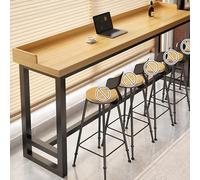 WUXTOKV Mesa Alta Bar, Mesas de Cocina, Escritorio con Deflector, Tablero Fácil de Limpiar, Resistente Al Óxido y Al Agua, Apto para 2-3 Personas(Yellow,100x105x30CM/39x41x12IN)