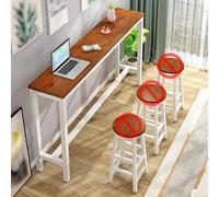 WUXTOKV Mesa Alta Cocina, Mesa Bar, Patas Robustas, Tablero Fácil de Limpiar, Ideal para 2-3 Personas, Bares y Salas de Estar(Brown,140x100x40CM/55x39x16IN)