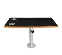 WUXTOKV Muebles Camper para Furgonetas, Mesa 80x40cm, Pata Telescópica 45-69cm, Giratoria y Extraíble(Black)