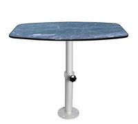WUXTOKV Muebles Camper para Furgonetas, Mesa Regulable en Altura 45-69cm, Tablero Aluminio 60x38cm, Giratoria y Desmontable(Blue)