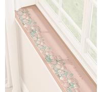 WUXTOKV Tapete a Prueba de Polvo para Balcones, Tapete para Ventana de PU, Impermeable, a Prueba de Polvo, Resistente al Calor, Estampados Florales(Pink,290x15CM)