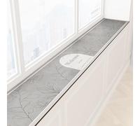WUXTOKV Tapete para Ventana, Tapete a Prueba de Polvo para Balcones, Absorbente y de Secado Rápido, Fácil de Cortar, Base Antideslizante(Gray,100x20CM)