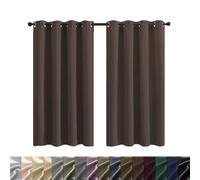 WUXXIANG 100% Cortinas Opacas Salon Modernas 60 x 80 cm Opacas, Térmicas, Protección contra El Frío, Cortinas Opacas para Dormitorio, 2 Unidades, para Interiores, Sala de Estar, Marrón