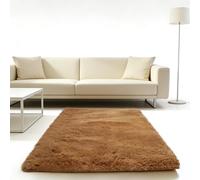 WUXXIANG Alfombra de Pelo Largo 55 x 50 cm Muy Suave, Lavable, Fluffy, Elegante, Antideslizante, Fácil de Limpiar, Moderno Alfombra de Felpa para Salón, Dormitorio, Pasillo, Marrón
