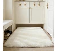 WUXXIANG Alfombra Salón 115 x 225 cm Muy Suave, Lavable, Fluffy, Elegante, Antideslizante, Fácil de Limpiar, Moderno Alfombras Salon para Salón, Dormitorio, Pasillo, Blanco