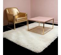 WUXXIANG Alfombra Salon 115 x 225 cm Muy Suave, Lavable, Fluffy, Elegante, Antideslizante, Fácil de Limpiar, Moderno Alfombra de Felpa para Salón, Dormitorio, Pasillo, Blanco