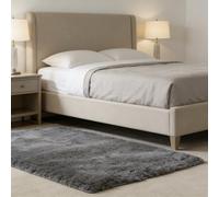 WUXXIANG Alfombra Salon 188 x 120 cm Muy Suave, Lavable, Fluffy, Elegante, Antideslizante, Fácil de Limpiar, Moderno Lavables Alfombra para Salón, Dormitorio, Pasillo, Gris