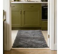 WUXXIANG Alfombra Salón 189 x 50 cm Muy Suave, Lavable, Fluffy, Elegante, Antideslizante, Fácil de Limpiar, Moderno Alfombra Shaggy para Salón, Dormitorio, Pasillo, Gris