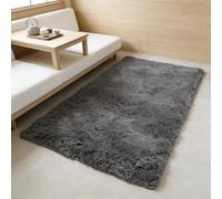 WUXXIANG Alfombra Salón 195 x 185 cm Muy Suave, Lavable, Fluffy, Elegante, Antideslizante, Fácil de Limpiar, Moderno Antideslizante Alfombra para Salón, Dormitorio, Pasillo, Gris