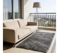 WUXXIANG Alfombra Salón 280 x 40 cm Muy Suave, Lavable, Fluffy, Elegante, Antideslizante, Fácil de Limpiar, Moderno Pelo Largo Mullida Alfombra para Salón, Dormitorio, Pasillo, Gris